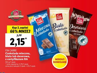 Lidl Czekolada biała fin carre oferta