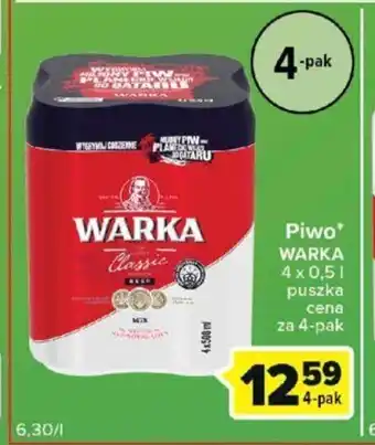 Carrefour Warka Piwo 4 x 0,5 l oferta