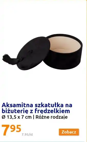 Action Aksamitna szkatułka na biżuterię z frędzelkami oferta