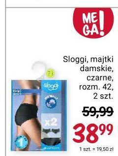 Majtki damskie basic cotton czarne rozm. 42 sloggi