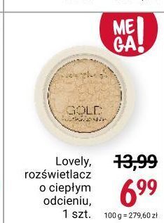 Rossmann Rozświetlacz do twarzy o ciepłym odcieniu lovely gold highlighter oferta