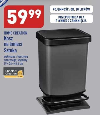 ALDI Kosz na śmieci 29 x 26 45.5 cm 20 l home creation oferta