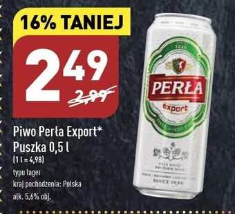 ALDI Piwo perła export oferta