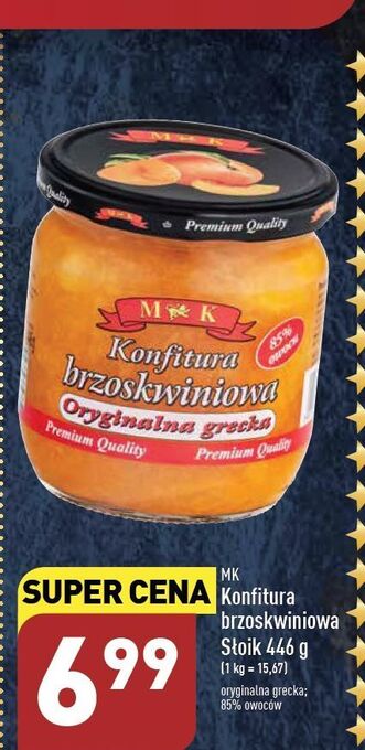 ALDI Konfitura brzoskwiniowa m&k oferta