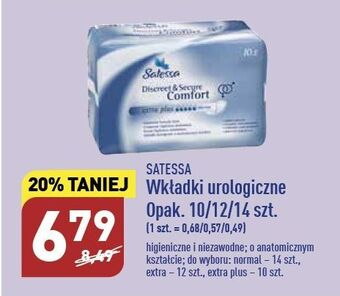 ALDI Wkładki urologiczne extra plus satessa oferta