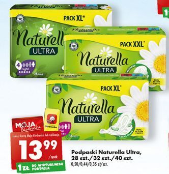 Biedronka Podpaski maxi naturella ultra oferta