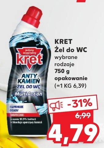 Kaufland Kret antykamień multi action żel do wc 750 g oferta
