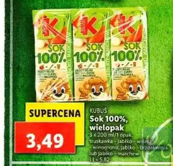 Lidl Sok 100% wielopak 3x200ml oferta