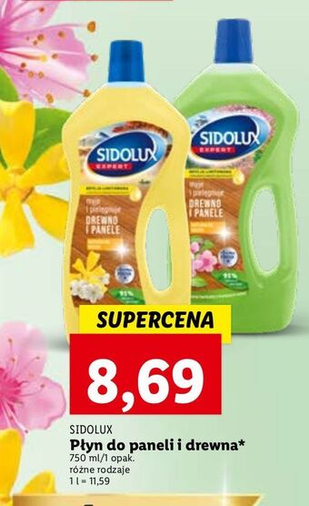 Lidl Płyn do mycia paneli i drewna kwiat śliwy japońskiej z ylang sidolux expert oferta