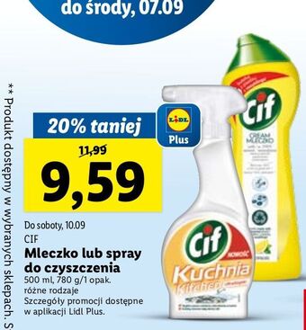 Lidl Mleczko do czyszczenia z mikrokryształkami lemon cif cream oferta