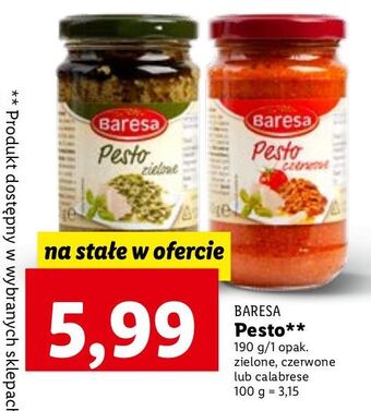 Lidl Pesto zielone baresa oferta