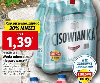 Lidl Woda niegazowana cisowianka oferta