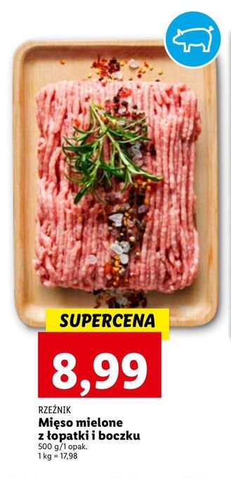 Lidl Mięso mielone z łopatki i boczku rzeźnik codzienna dostawa oferta