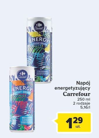 Carrefour Napój energetyzujący classic carrefour classic oferta