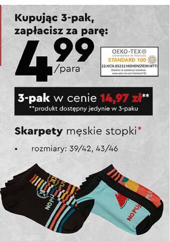 Biedronka Stopki męskie 43/46 nopublik oferta