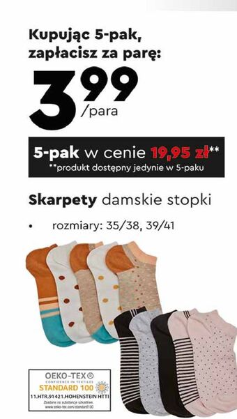 Biedronka Skarpetki damskie rozm. 35-38 tom & rose oferta
