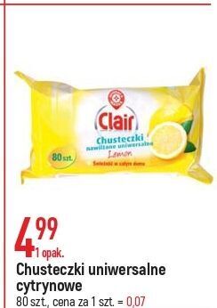 E.Leclerc Chusteczki nawilżane cytrynowe wiodąca marka clair oferta