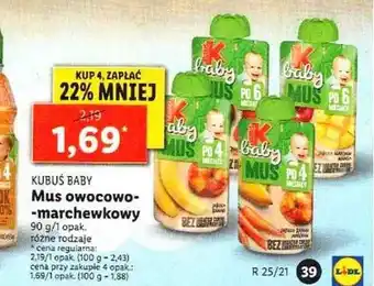 Lidl Mus owocowo-marchewkowy 90g oferta