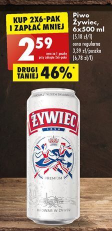 Biedronka Piwo żywiec jasne pełne oferta