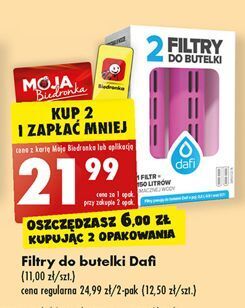 Biedronka Filtry do butelki różowe dafi oferta