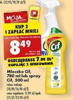 Biedronka Mleczko do czyszczenia z mikrokryształkami lemon cif cream oferta