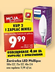 Biedronka Żarówka led e27 100w philips oferta