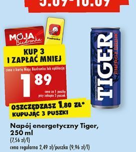 Biedronka Napój original tiger energy drink oferta