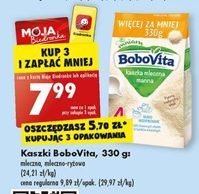 Biedronka Kaszka mleczna manna bobovita oferta