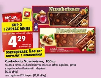 Biedronka Czekolada mleczna z całymi orzechami alpen gold nussbeisser oferta