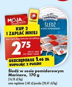 Biedronka Śledż w sosie pomidorowym marinero oferta