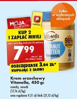 Biedronka Masło orzechowe z kawałkami orzeszków vitanella oferta