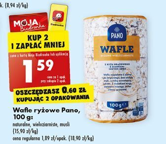 Biedronka Wafle ryżowe musli pano oferta