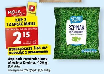 Biedronka Szpinak rozdrobniony mroźna kraina oferta