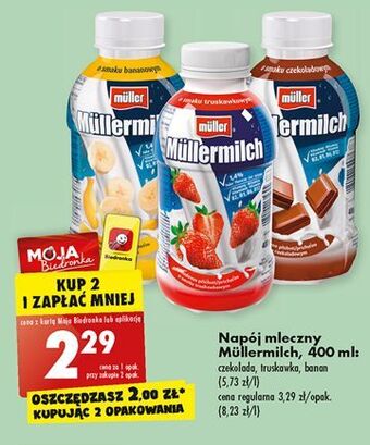 Biedronka Napój mleczny banan mullermilch oferta