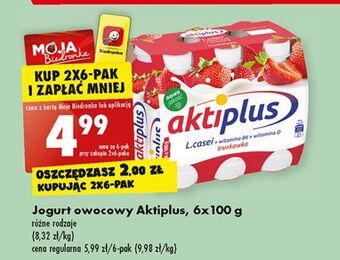 Biedronka Napój probiotyczny truskawka aktiplus oferta