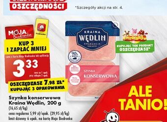 Biedronka Szynka konserwowa kraina wędlin oferta