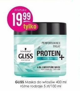 Jaśmin Gliss protein+ treat 4-in-1 moisture maska do włosów cocoa butter nawilżająca 400 ml oferta