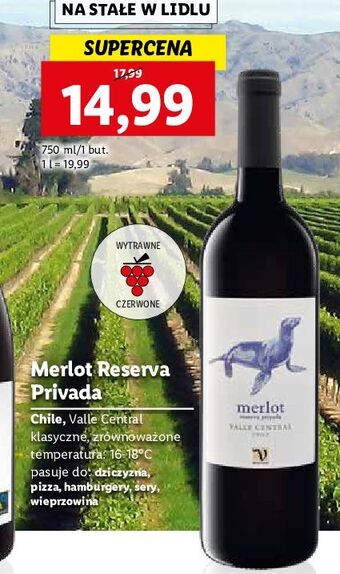 Lidl Wino merlot reserva privada oferta