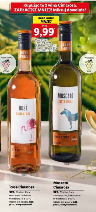 Lidl Wino cimarosa rose south africa oferta