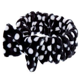 Claire's Polka dot makeup bow headwrap - black oferta