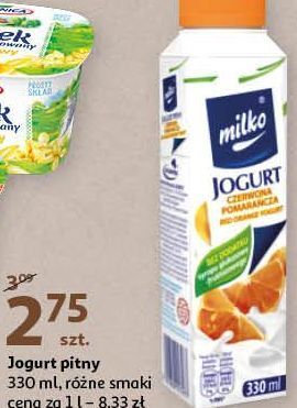 Auchan Jogurt czerwona pomarańcza milko oferta