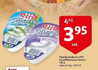 Auchan Twaróg półtłusty bez laktozy mlekovita oferta