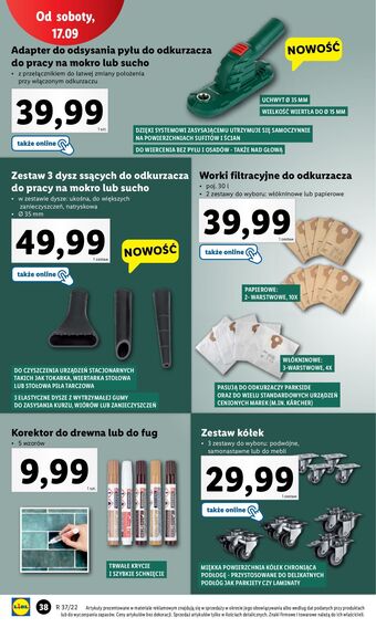 Lidl Adapter do odsysania pyłu odkurzacza pracy na mokro i sucho parkside oferta