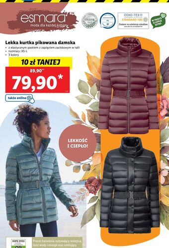 Lidl Kurtka damska pikowana esmara oferta
