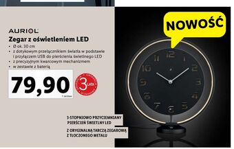 Lidl Zegar z oświetleniem led 30 cm auriol oferta