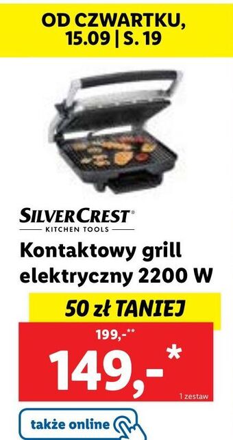 Lidl Grill elektryczny 2200w silvercrest oferta