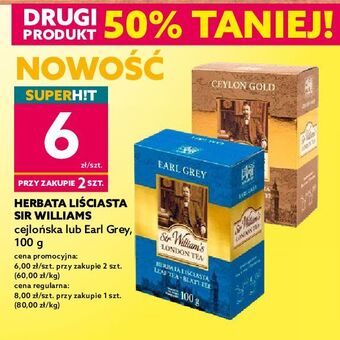 Dealz Herbata earl grey sir william's tea oferta