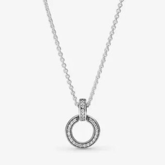Pandora Naszyjnik i zawieszka z dwoma kręgami oferta