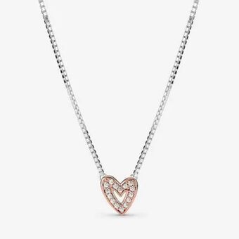Pandora Naszyjnik asymetryczne lśniące serce oferta