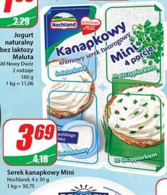 Dino Serek śmietankowy + serek ze szczypiorkiem hochland kanapkowy mini oferta